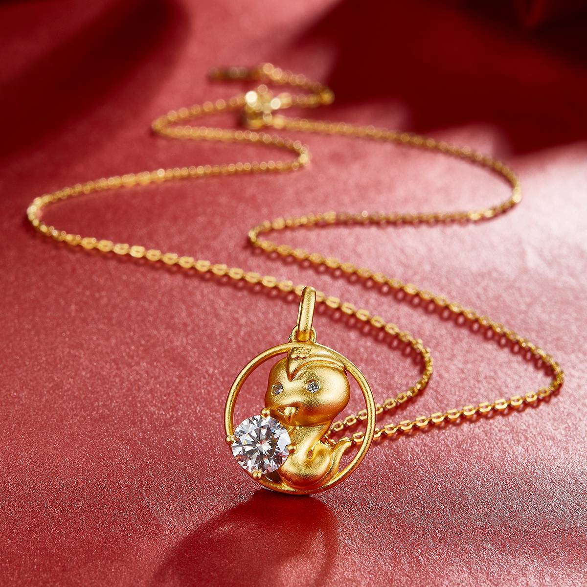 Zodiac Snake Moissanite Necklace 1.0 Carat